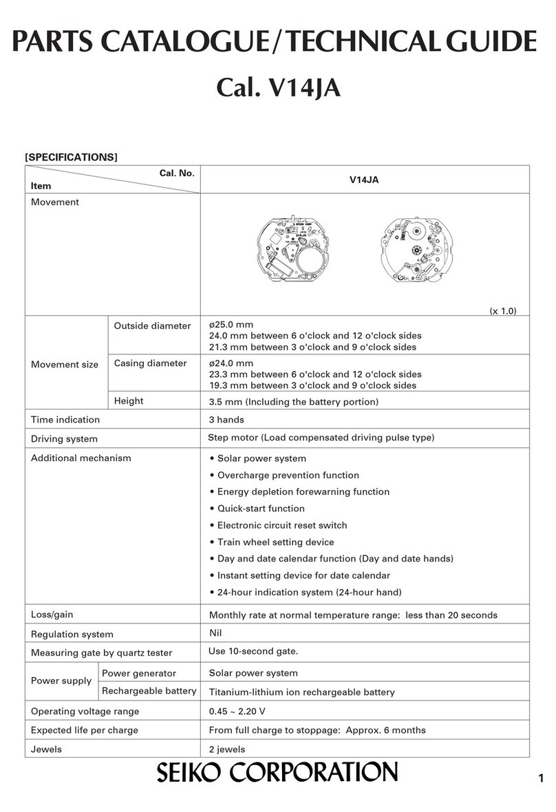 Seiko V14JA Parts catalogue /technical guide