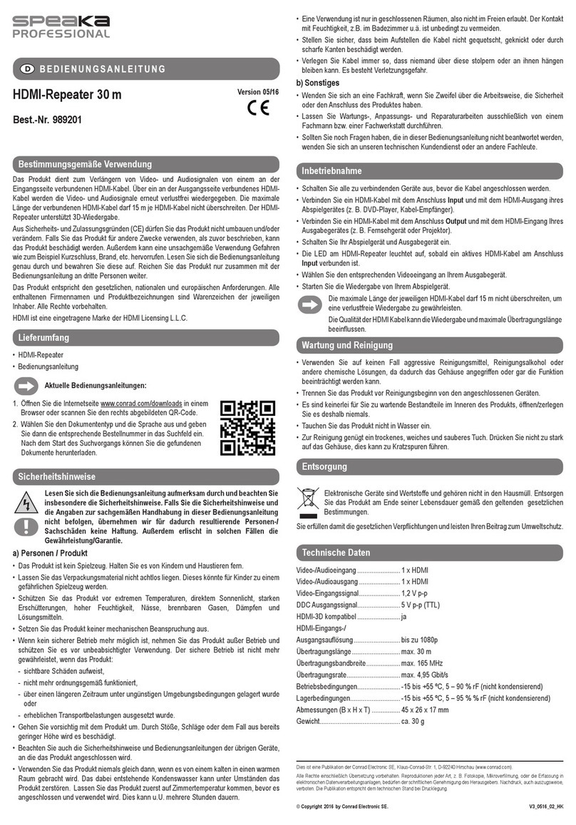 Speaka 989201 User manual
