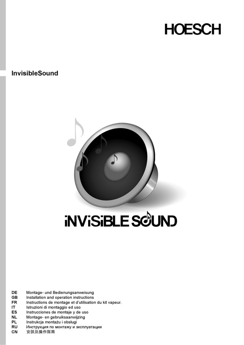 HOESCH InvisibleSound Installation and operation instructions
