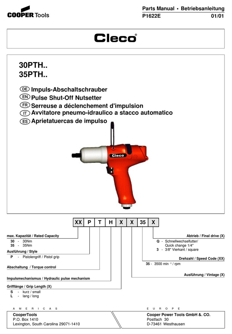 Cooper Tools Cleco 30PTH Series User manual