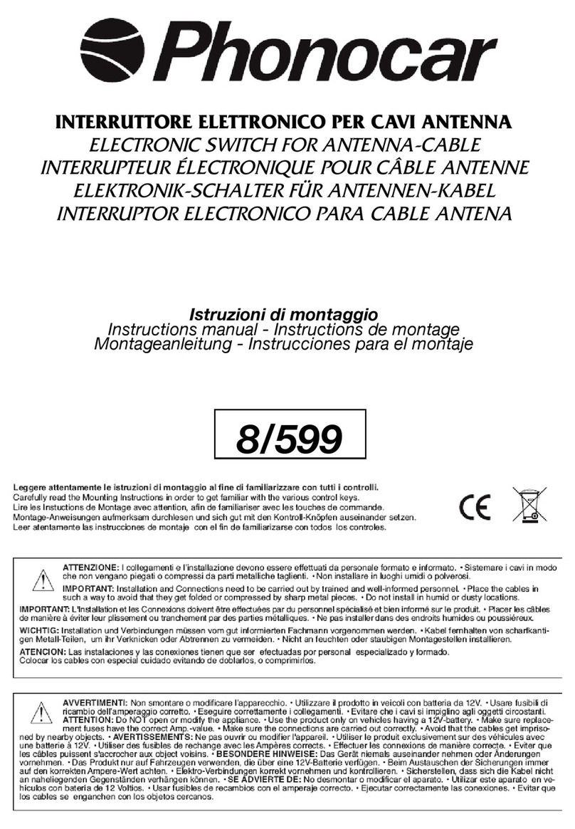 Phonocar 8/599 instruction manual Phonocar 8/599 instruction manual