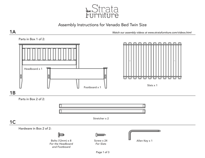 Strata Furniture Venado Assembly instructions Strata Furniture Venado Assembly instructions