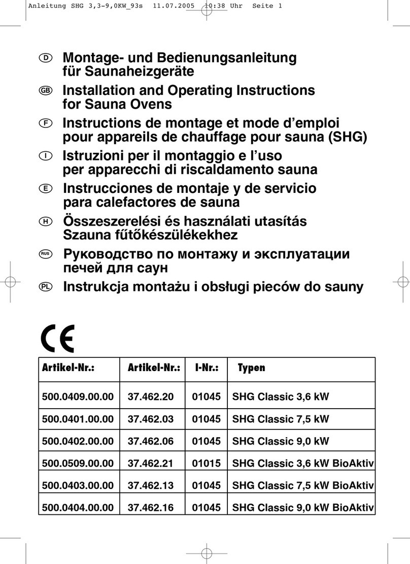 Weka SHG Classic 3,6 kW Installation and operating instructions