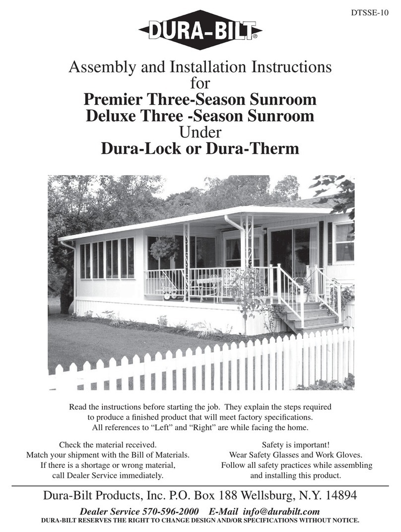 Durabilt Premier Three-Season Sunroom Assembly and installation instructions