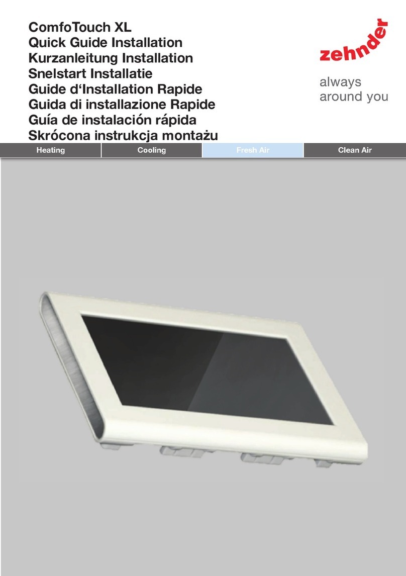 Zehnder Rittling ComfoTouch XL QuickGuide Installation