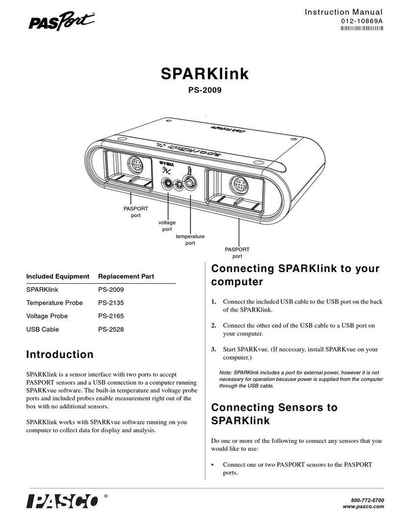PASCO SPARKlink PS-2009 instruction manual