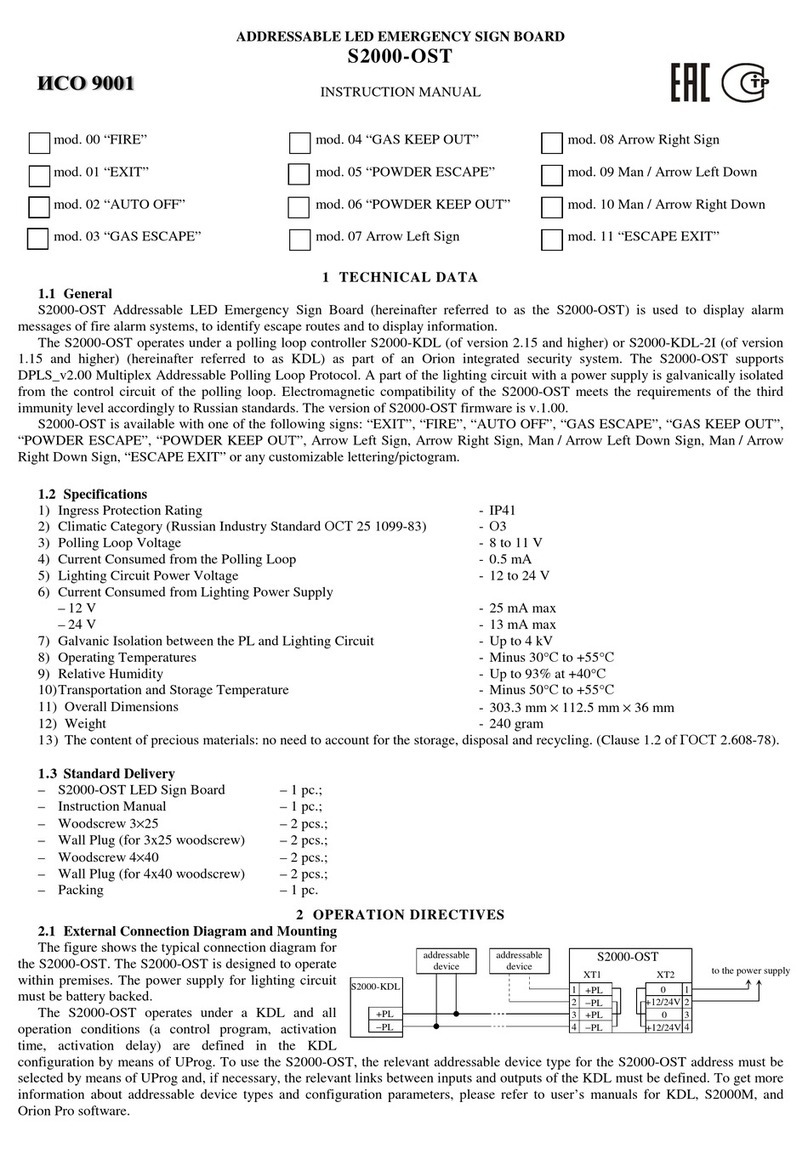 bolid S2000-OST quick guide
