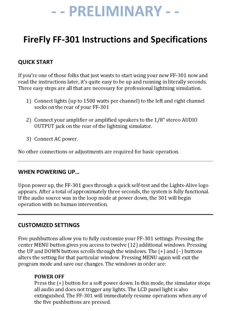 Lights Alive FireFly FF-301 Instructions and specifications