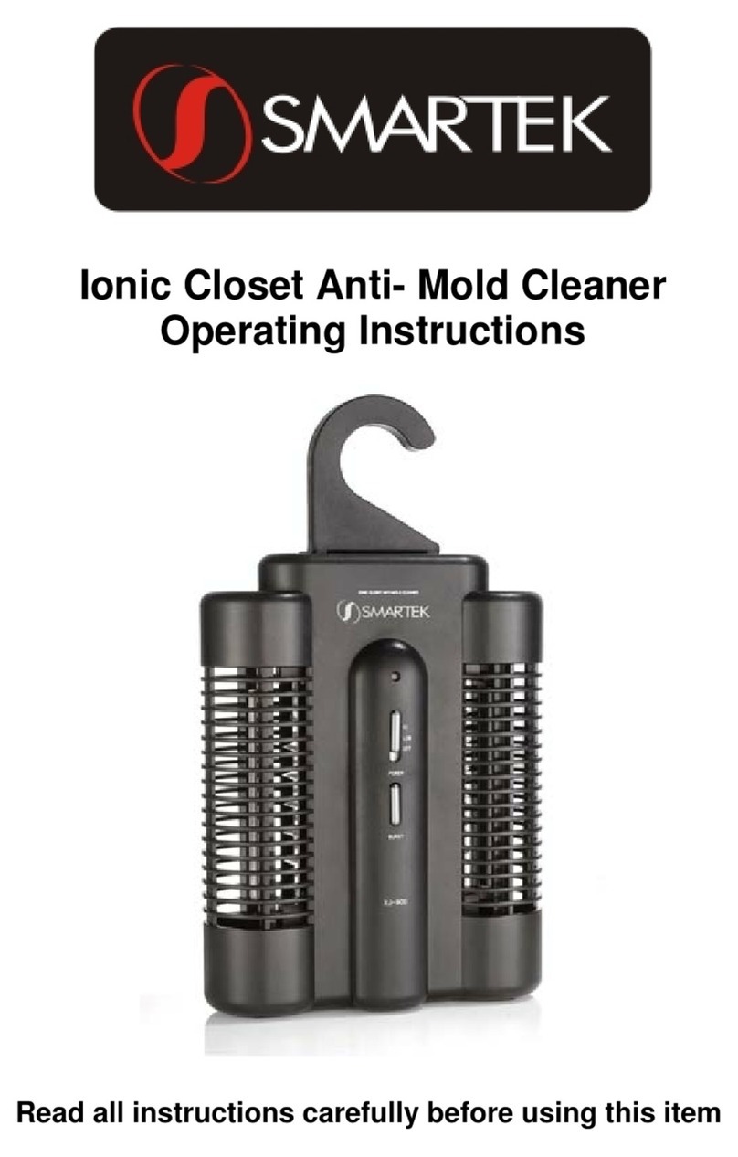 Smartek Ionic Closet Anti- Mold Cleaner operating instructions