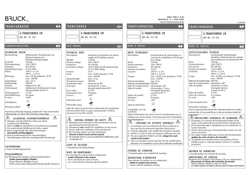 Bruck E-TRANSFORMER CM user manual