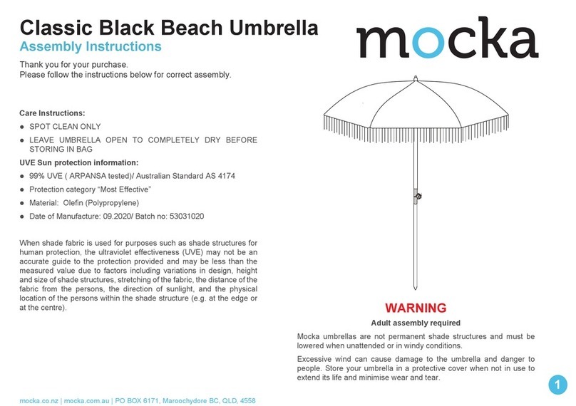 Mocka Classic Black Beach Umbrella Assembly instructions