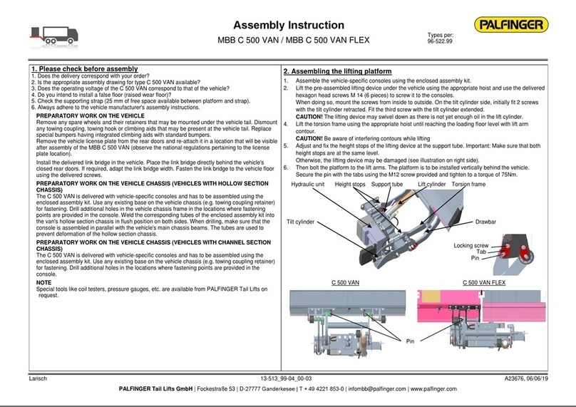 Palfinger MBB C 500 VAN Assembly instruction