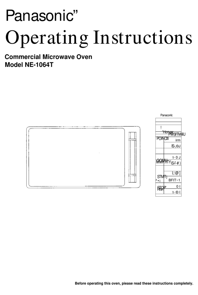 Panasonic NE1064T - COMMERCIAL MICROWAVE operating instructions