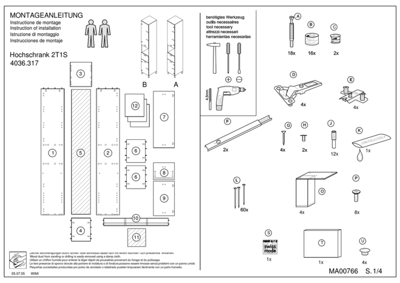 Micasa XIRO 4036.317 Instructions of installation