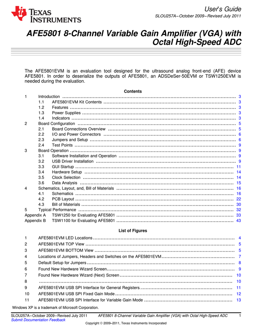 Texas Instruments AFE5801EVM User manual
