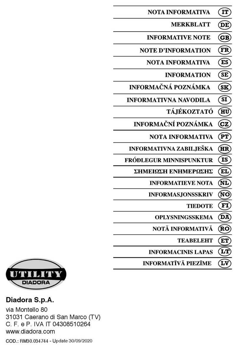 Diadora UTILITY 702.173551 Product Information Notice