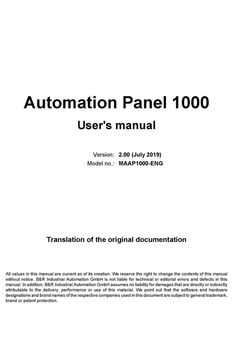 B&R Automation Panel 1000 user manual