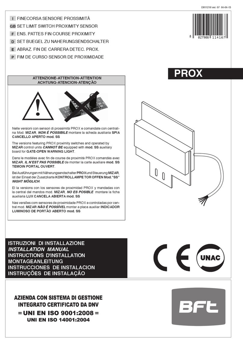 BFT PROX installation manual BFT PROX installation manual