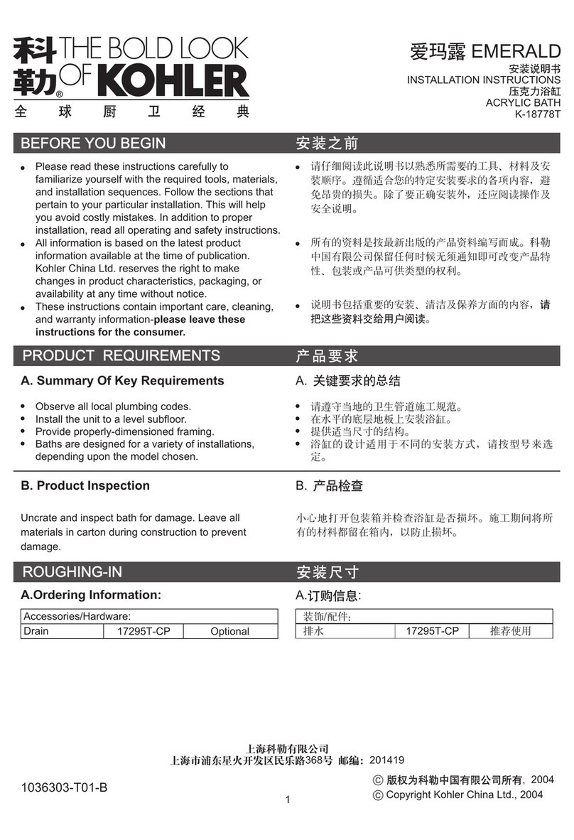 Kohler K-18778T User manual