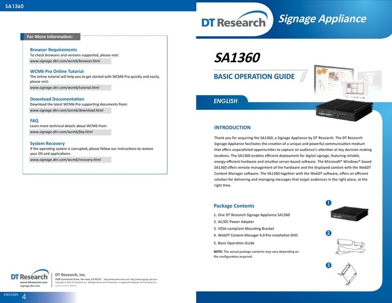 DT Research SA1360 Basic operation guide