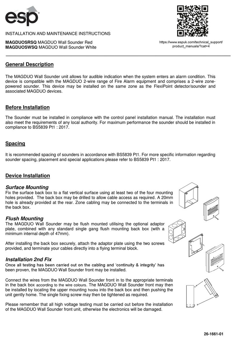 ESP MAGDUO MAGDUOSRSQ Installation and maintenance instructions ESP MAGDUO MAGDUOSRSQ Installation and maintenance instructions