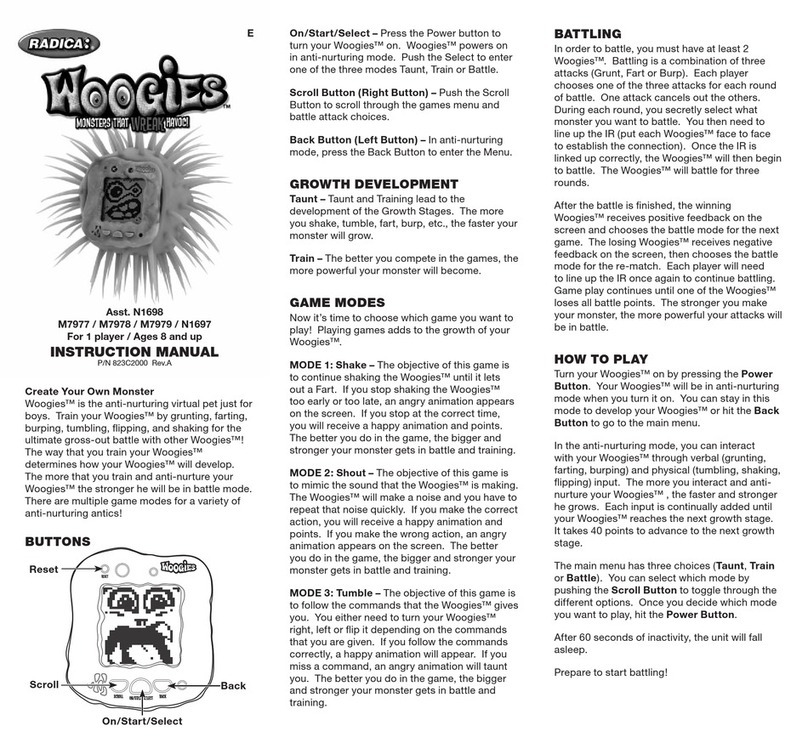 Radica Games WOOGIES N1698 instruction manual Radica Games WOOGIES N1698 instruction manual