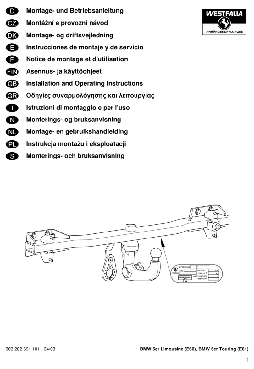 Westfalia 303 186 Installation and operating instructions