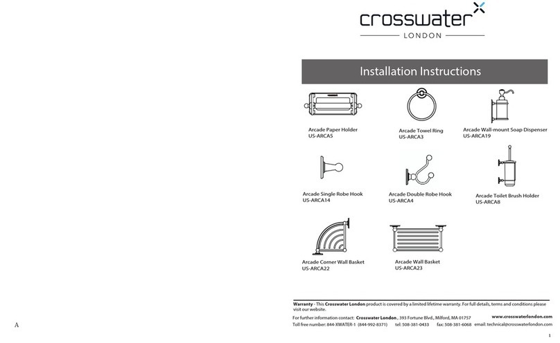 Crosswater Arcade US-ARCA5 User manual Crosswater Arcade US-ARCA5 User manual