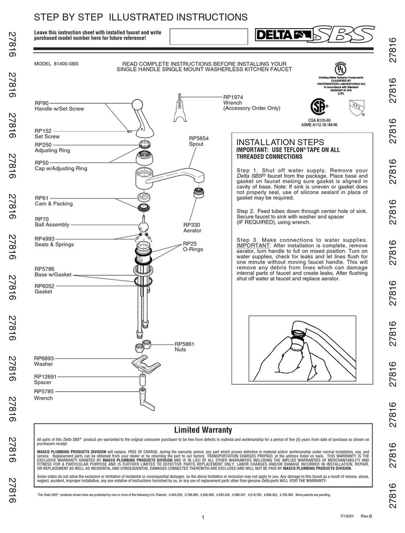 Delta SBS 81400-SBS User manual