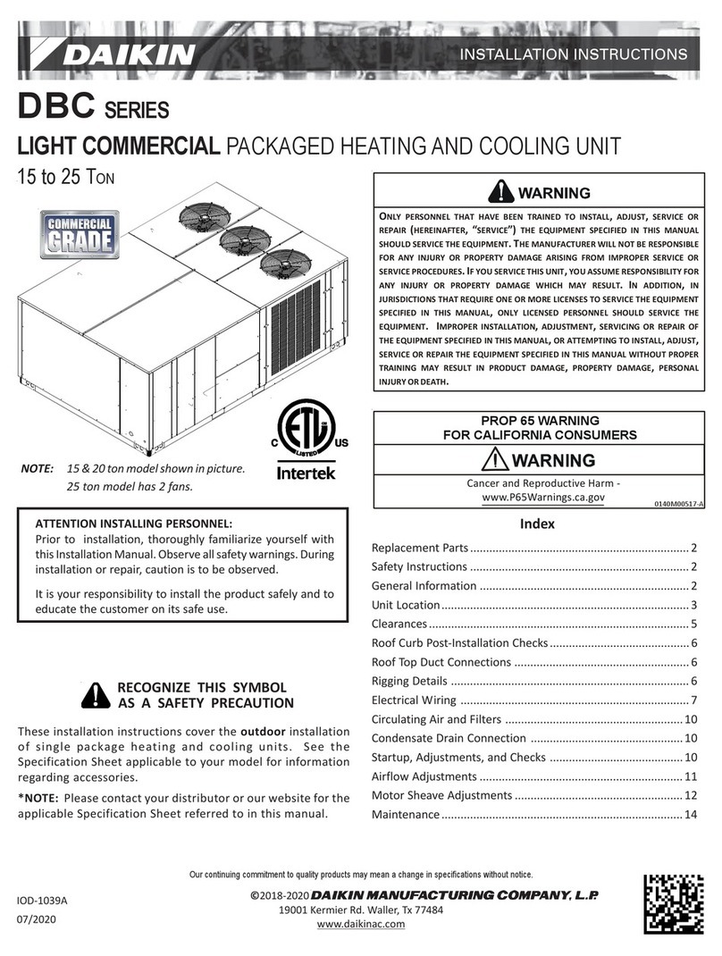 Daikin DBC Series User manual