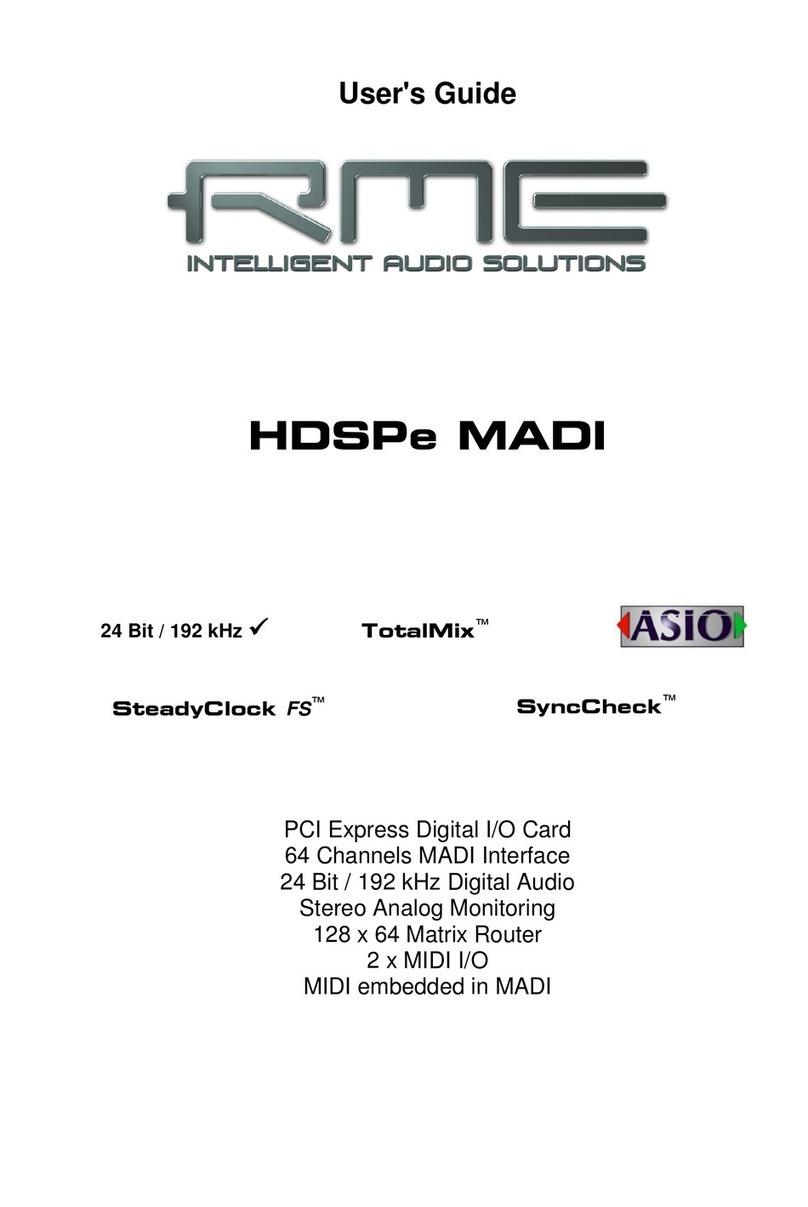 RME Audio HDSPe MADI User manual