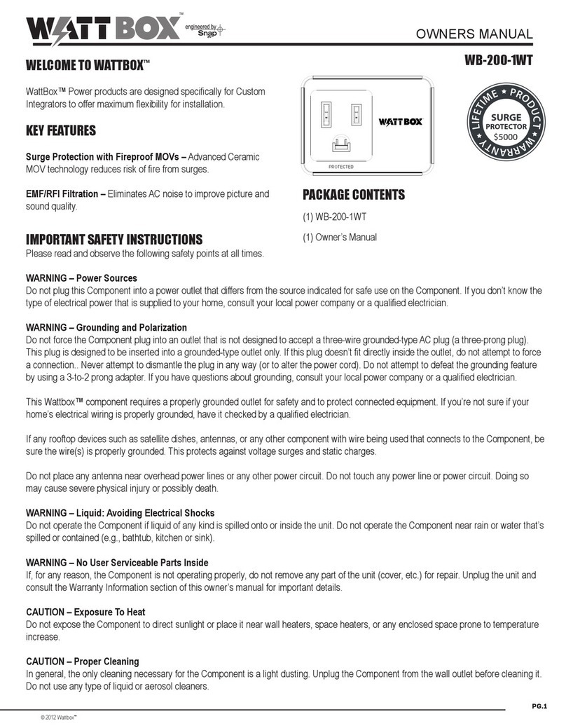 SNAP WATTBOX WB-200-1WT owner's manual