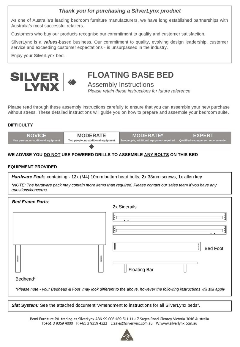 silverlynx FLOATING BASE BED User manual silverlynx FLOATING BASE BED User manual