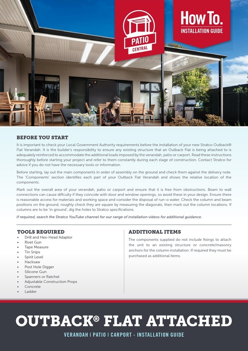 Stratco Outback Flat Attached installation guide Stratco Outback Flat Attached installation guide
