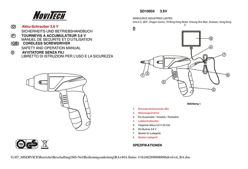 NoviTech SD10004 Safety and operation manual
