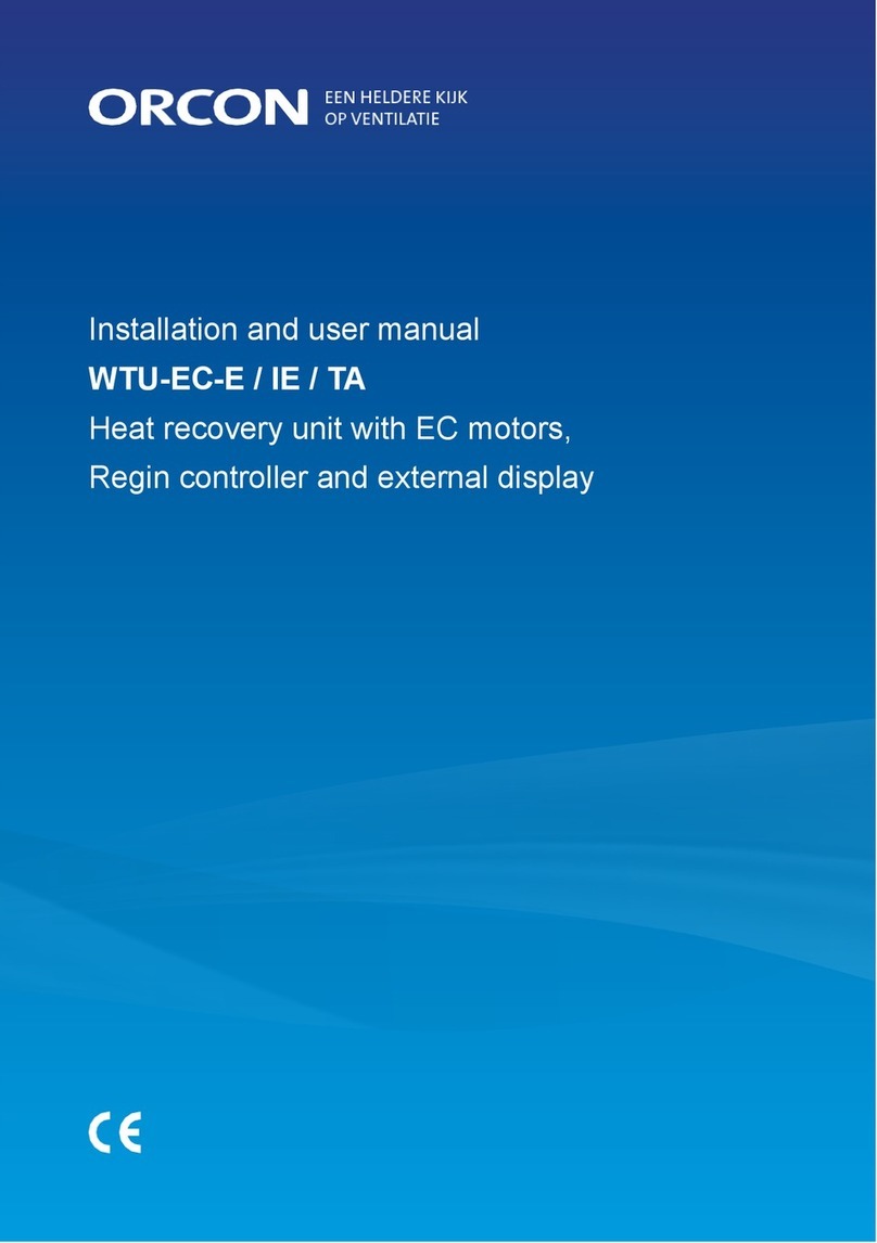 Orcon WTU-EC-E Installation and user manual