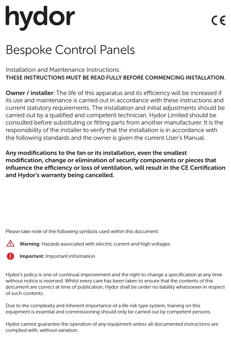 Hydor Bespoke Installation and maintenance instructions