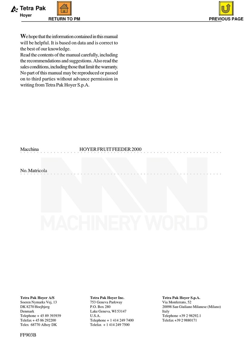 Tetra Pak HOYER FRUIT FEEDER 2000 manual