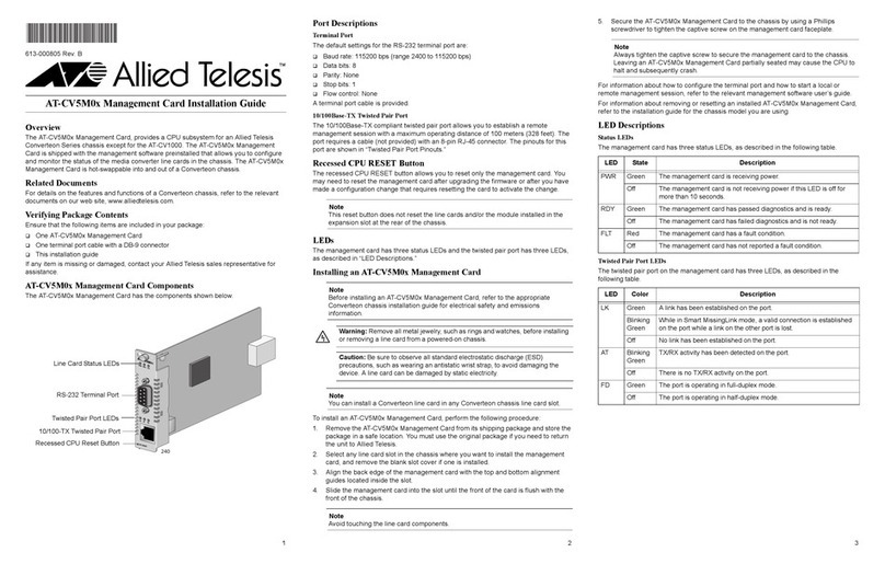 Allied Telesis AT-CV5M0 Series installation guide