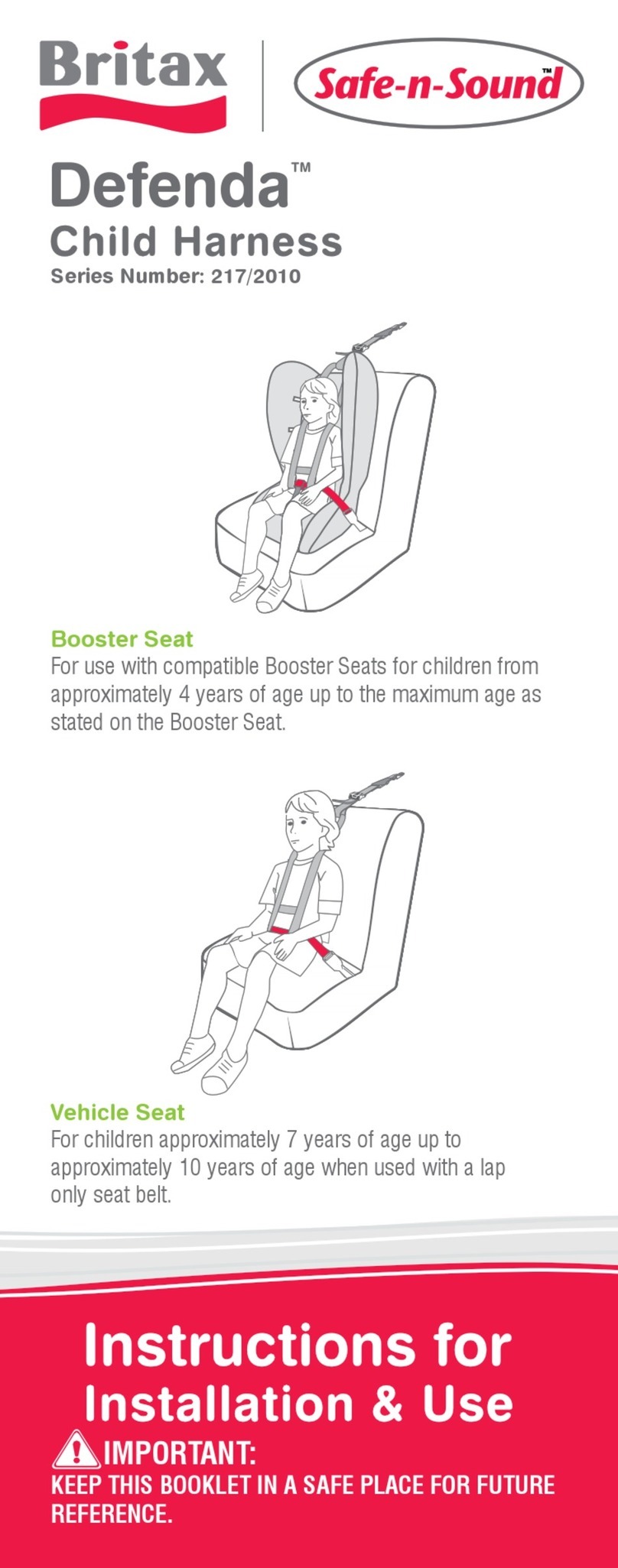 Britax Safe-n-Sound Defenda Child Harness User manual