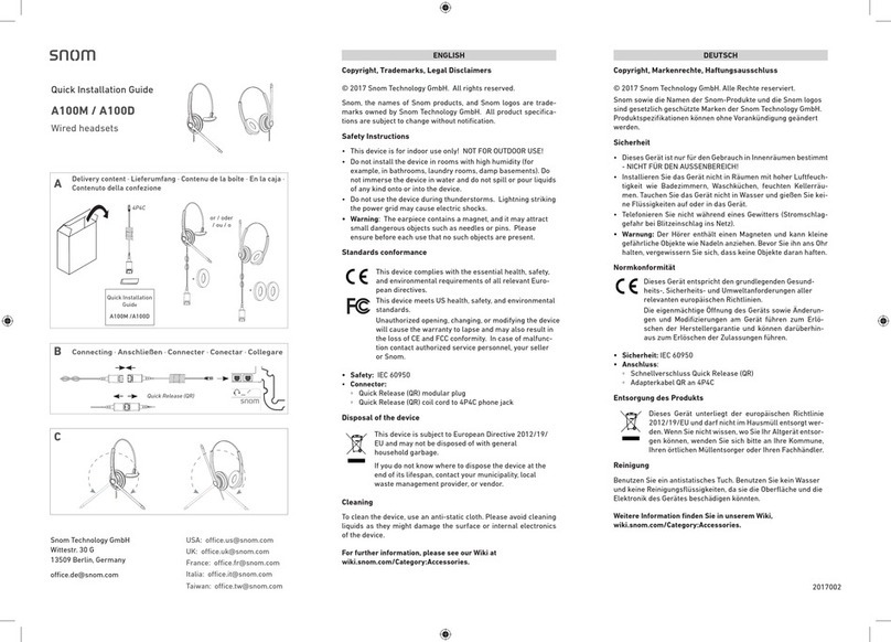 Snom A100M Quick installation guide