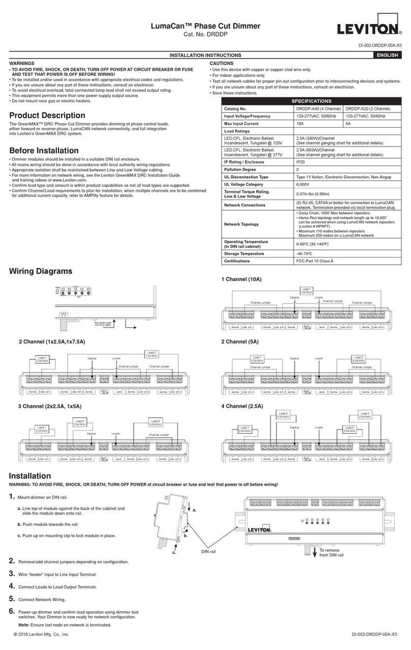 Leviton LumaCan DRDDP User manual