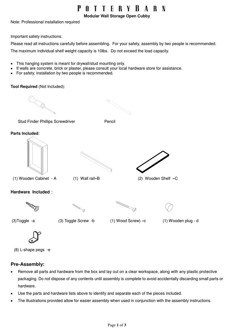 PotteryBarn Modular Wall Storage Open Cubby User manual