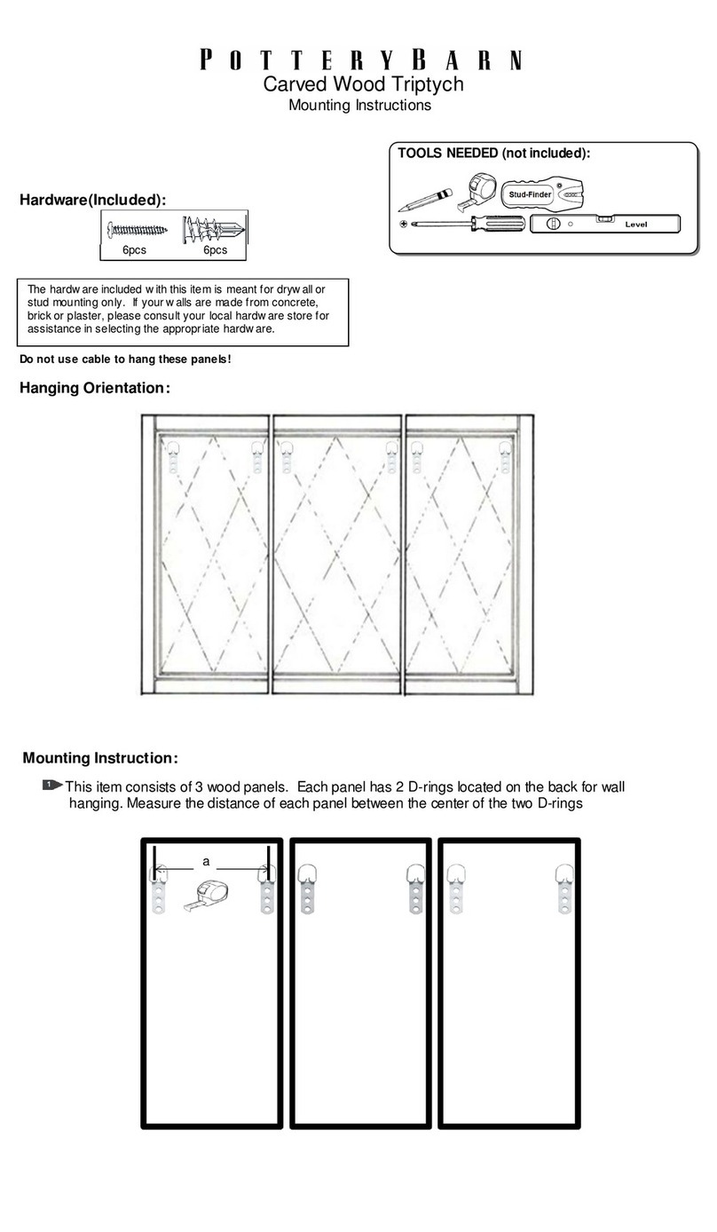PotteryBarn Carved Wood Triptych User manual PotteryBarn Carved Wood Triptych User manual