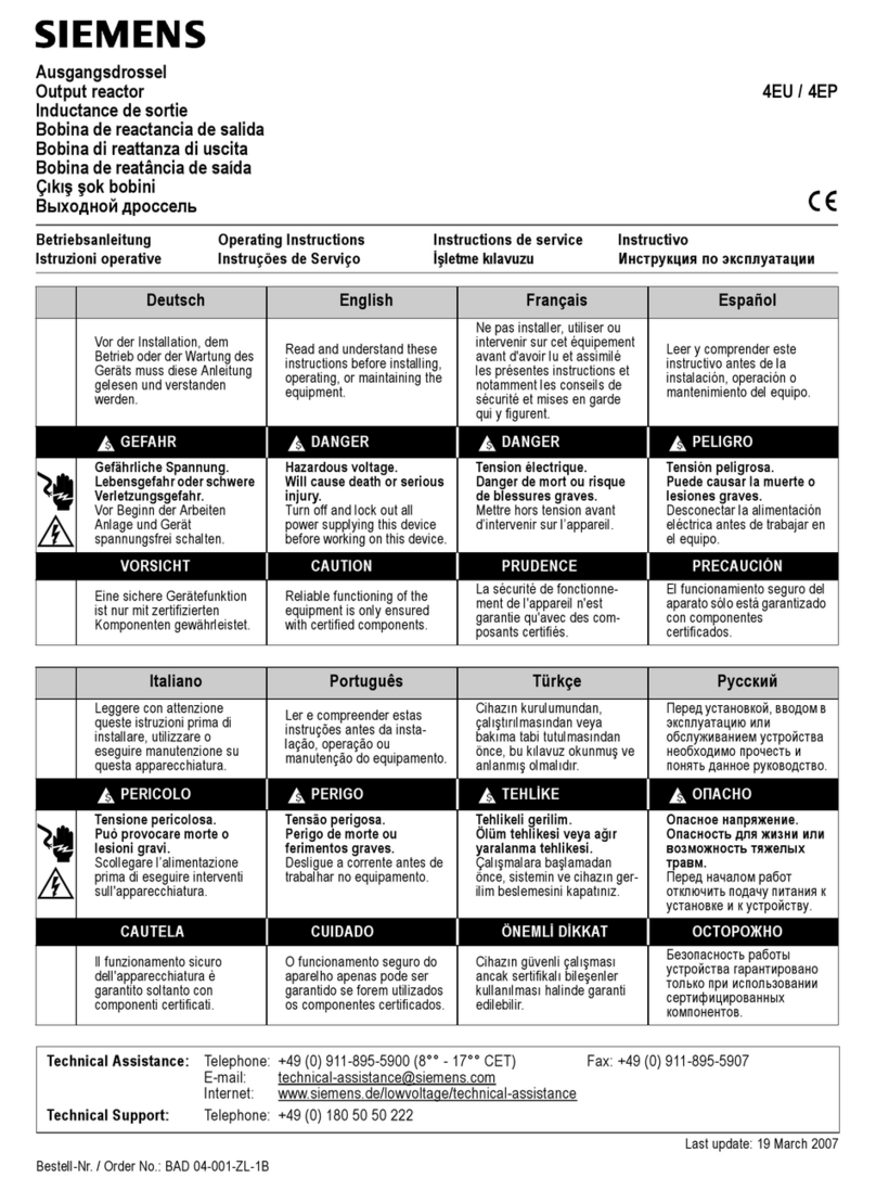 Siemens 4EU operating instructions