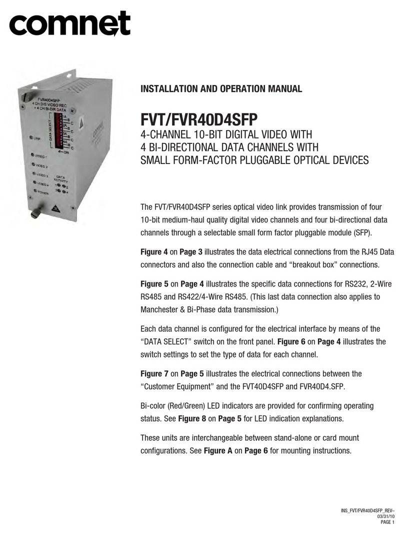 Comnet FVT40D4SFP Installation and operation manual
