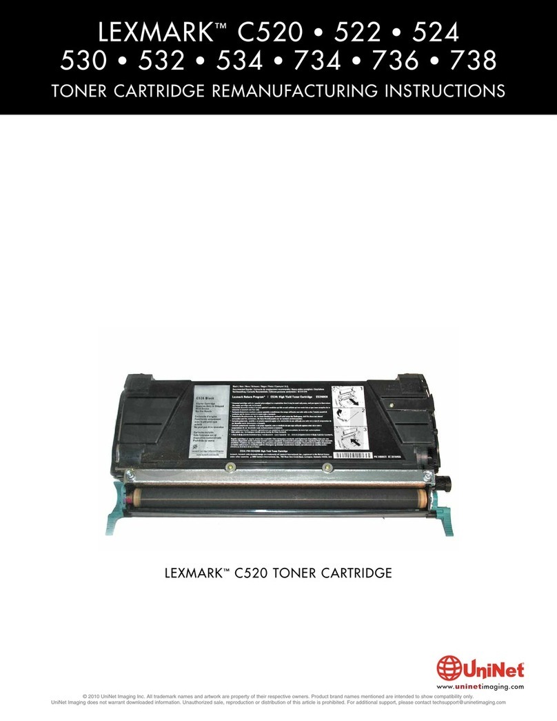Uninet LEXMARK C520 Cartridge Remanufacturing Instructions