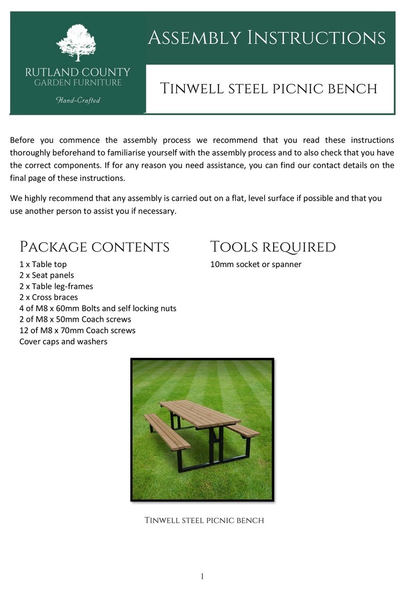 Rutland County Garden Furniture Tinwell Assembly instructions