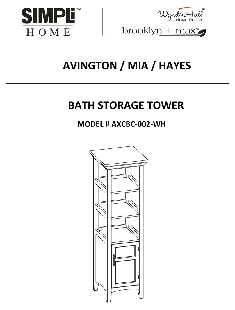 Simpli Home WyndenHall Brooklyn + Max BATH STORAGE TOWER... User manual Simpli Home WyndenHall Brooklyn + Max BATH STORAGE TOWER... User manual