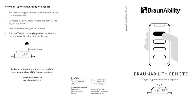 BraunAbility REMOTE User manual